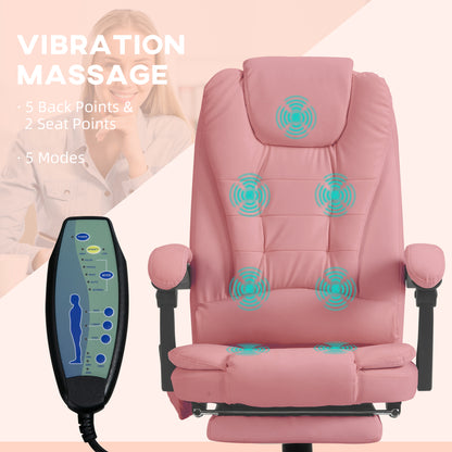Silla de oficina de masaje reclinable con reposapiés