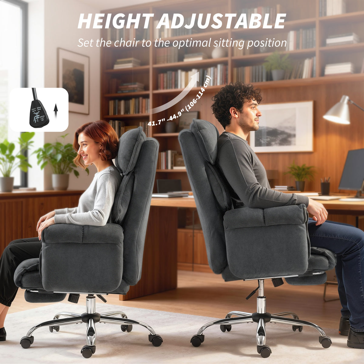 Ergonomic Office Desk Chair with Footrest