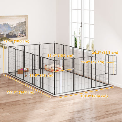 16-Panel dog playpen with strap