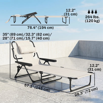 Folding lounge chair with reclining backrest