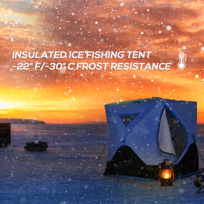 Tienda de pesca sobre hielo aislada para 4 personas