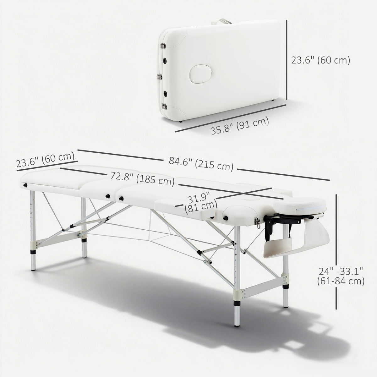 Professional foldable aluminum massage table