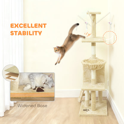 Multi-Level Cat Tree Tower with Scratching Posts