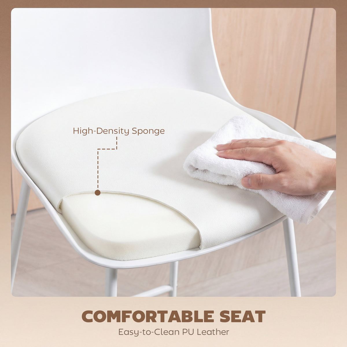 Modern PU Leather Bar Stools Set of 2