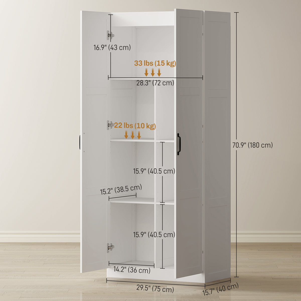 Farmhouse pantry kitchen storage cabinet