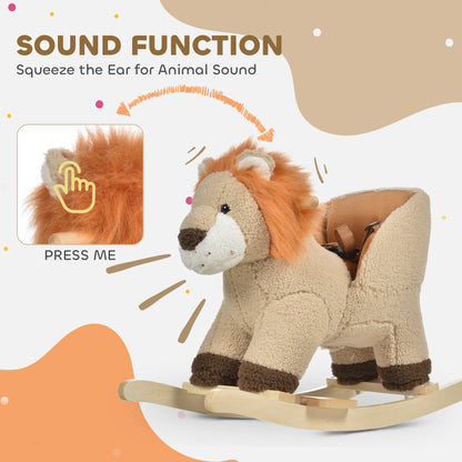 Baby rocking horse plush lion toy