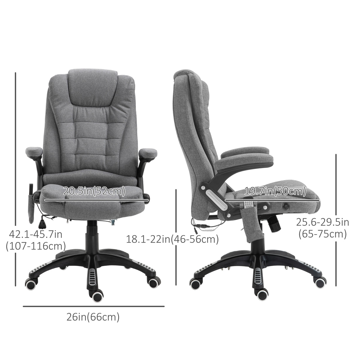 Sillón de oficina masajeante reclinable de respaldo alto giratorio
