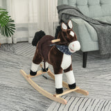 Kids plush ride-on rocking horse toy with sounds