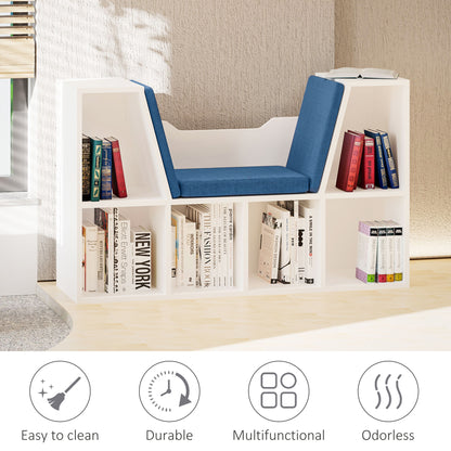 Librería de 6 cubos con cojín de lectura