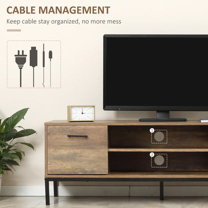 Modern TV stand with storage and open shelves