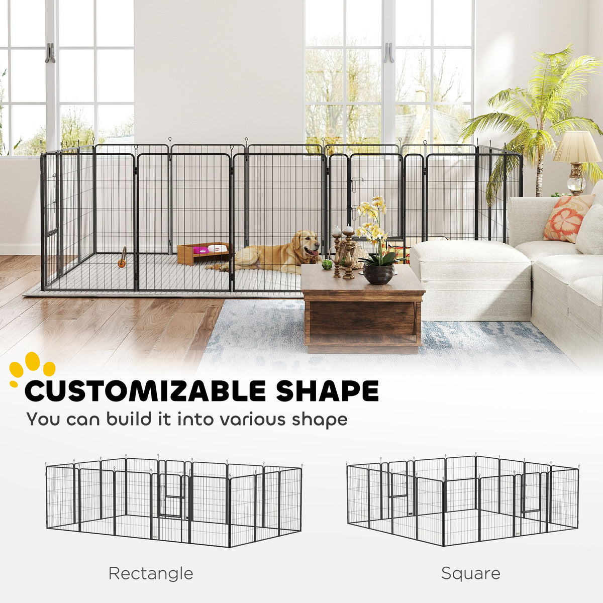 16-Panel dog playpen with strap