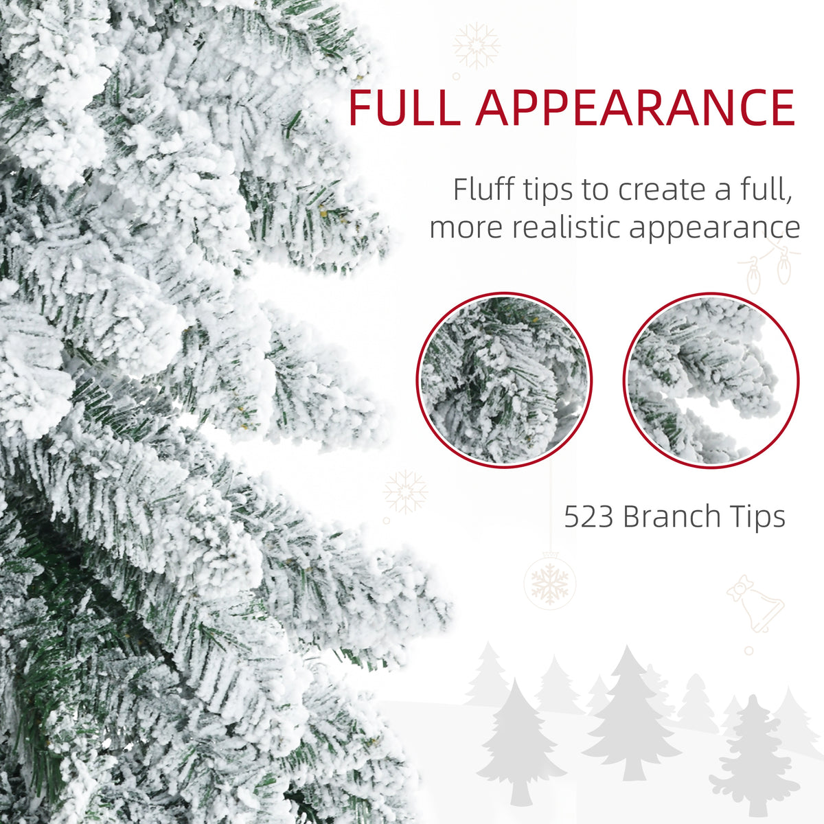 183 cm Artificial Slim Flocked Christmas Tree