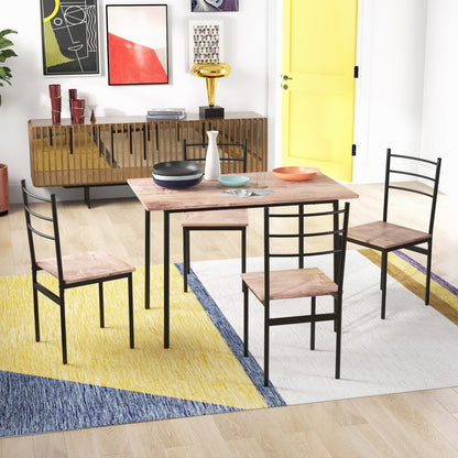 Juego de comedor de 5 piezas estilo industrial