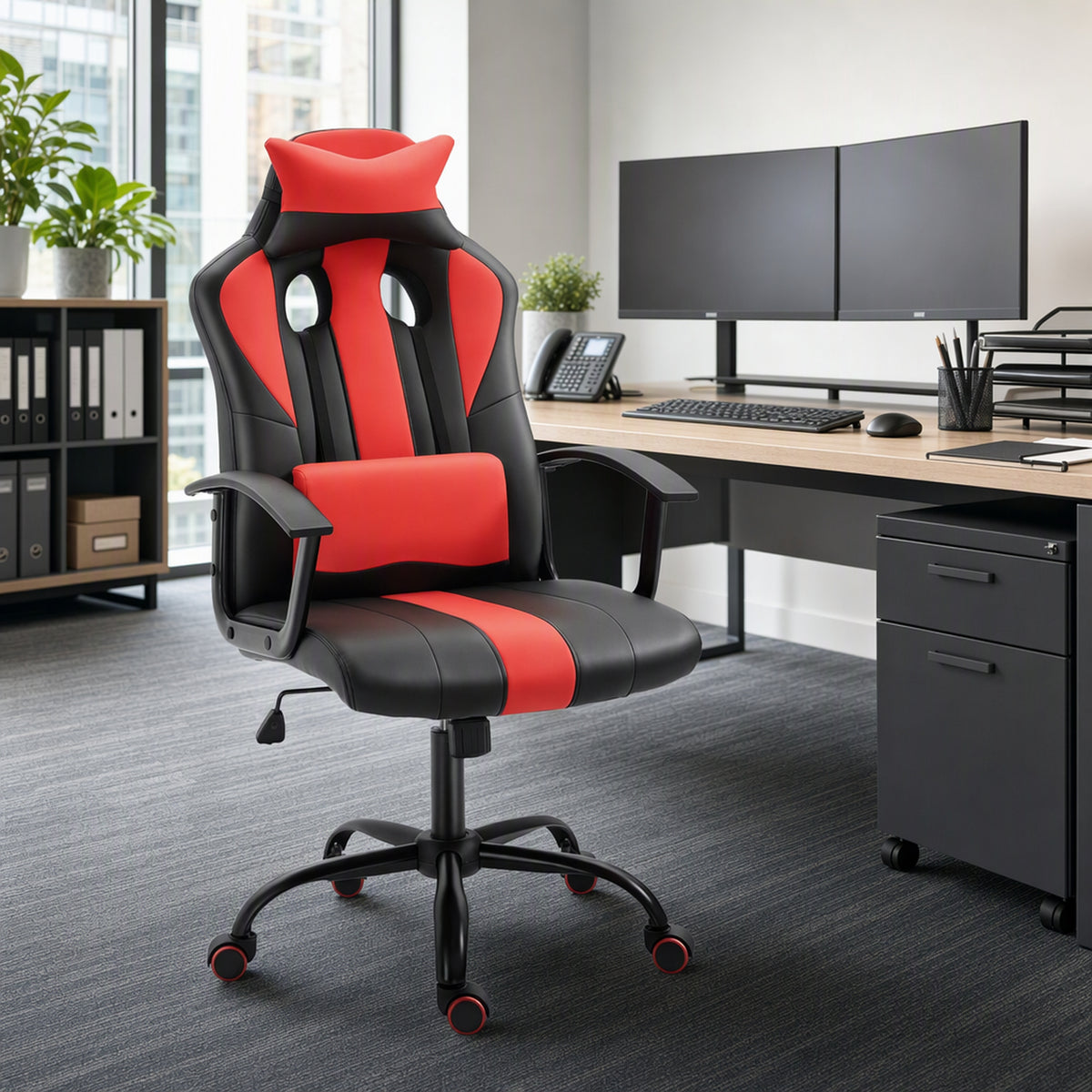 High Back Office Chair Racing Style — Black
