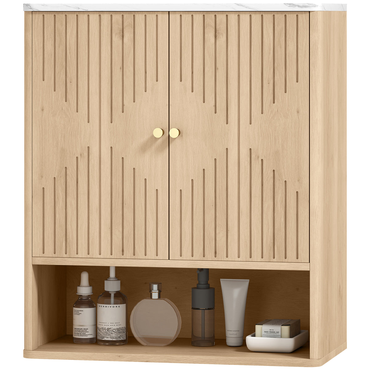 Bathroom wall cabinet with adjustable shelf