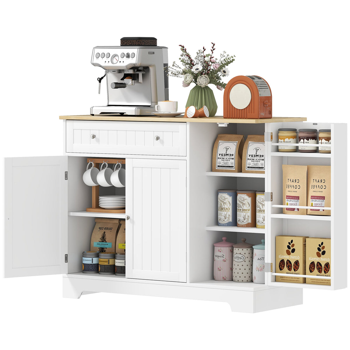 Modern Kitchen Sideboard Cabinet with Drawer and Adjustable Shelf