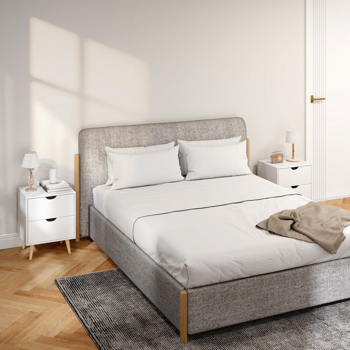 Modern bedside tables set of 2 drawers
