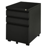 Mobile filing cabinet 3 drawer lockable steel