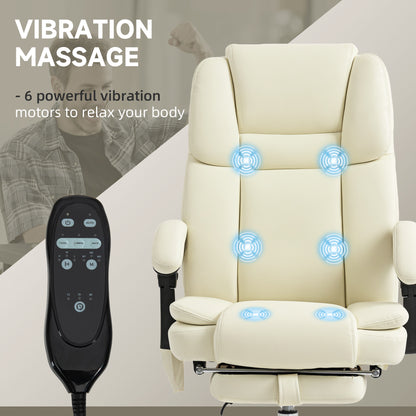 Reclining Massage Office Chair with Footrest