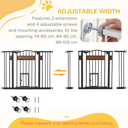 Extra Wide Pet Gate with Cat Door