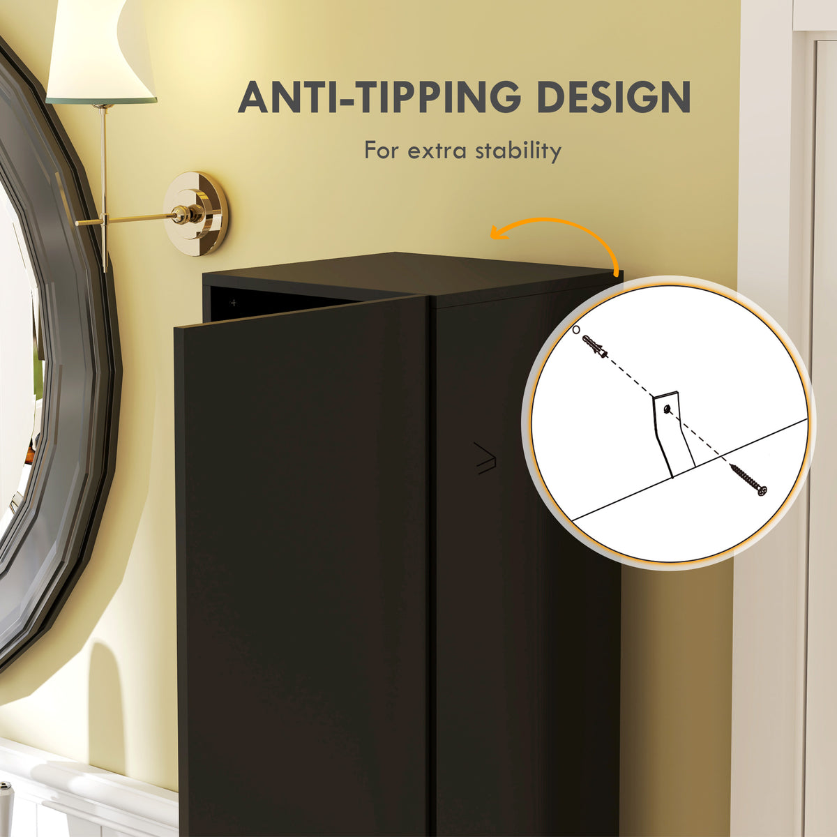 Tall narrow bathroom storage cabinet