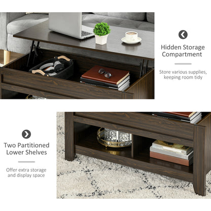 Coffee table with lift top and hidden storage
