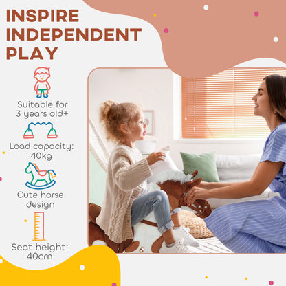 Kids Plush Rocking Horse with Realistic Sounds