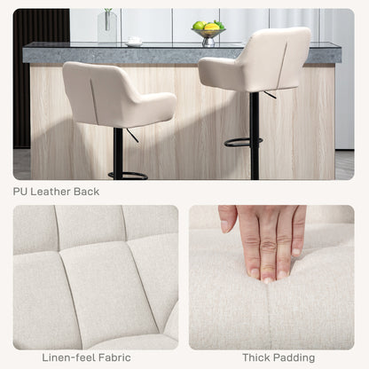 Swivel Bar Stools Adjustable with Armrests and Footrest