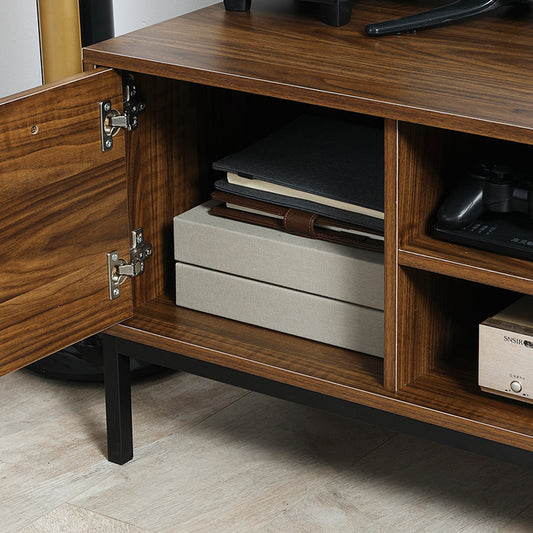 Mueble de TV moderno con almacenamiento y estantes abiertos