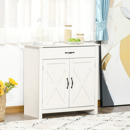 Farmhouse Sideboard with Barn Doors and Drawer