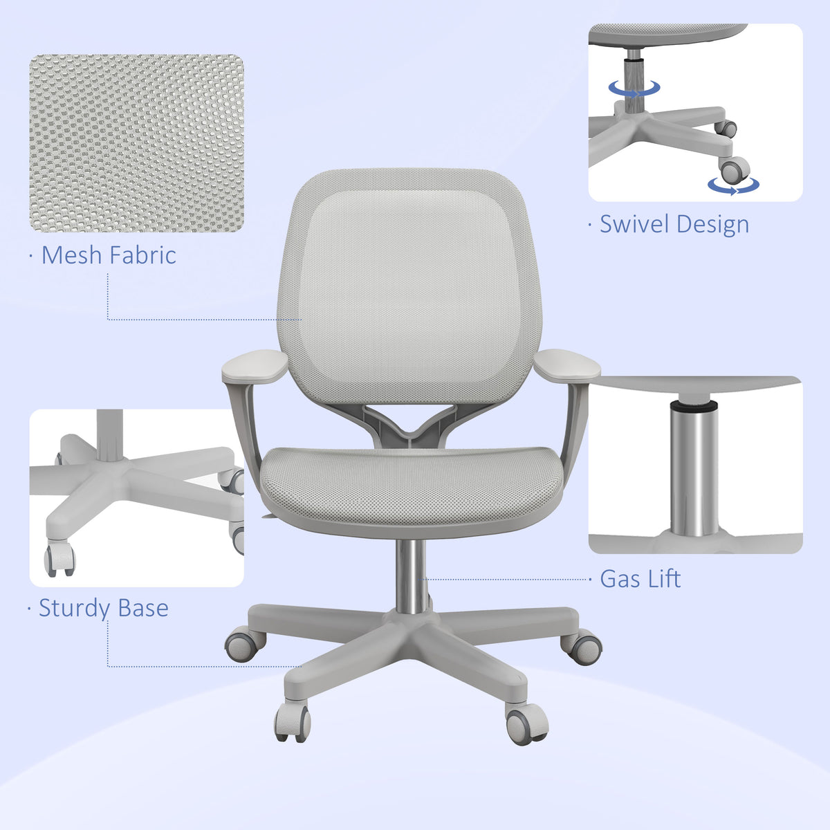 Ergonomic Task Chair with Mesh Back and Armrests