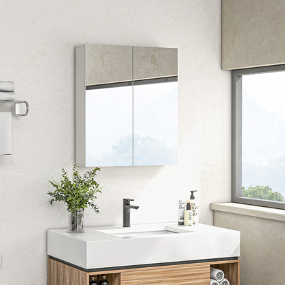 Wall-Mounted Mirror Medicine Cabinet 2 Doors