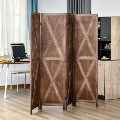 Biombo plegable de 4 paneles estilo granja