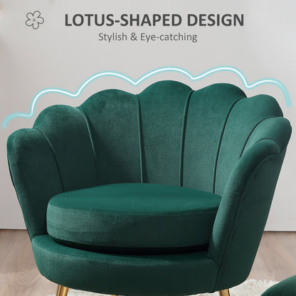 Velvet Accent Chair with Metal Legs