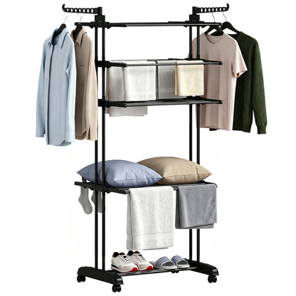 Tendedero plegable de 5 niveles con ruedas