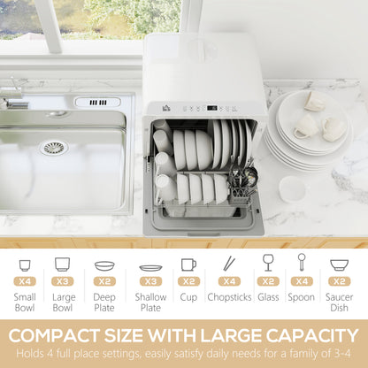 Portable Countertop Dishwasher 4 Place Settings 5 Programs