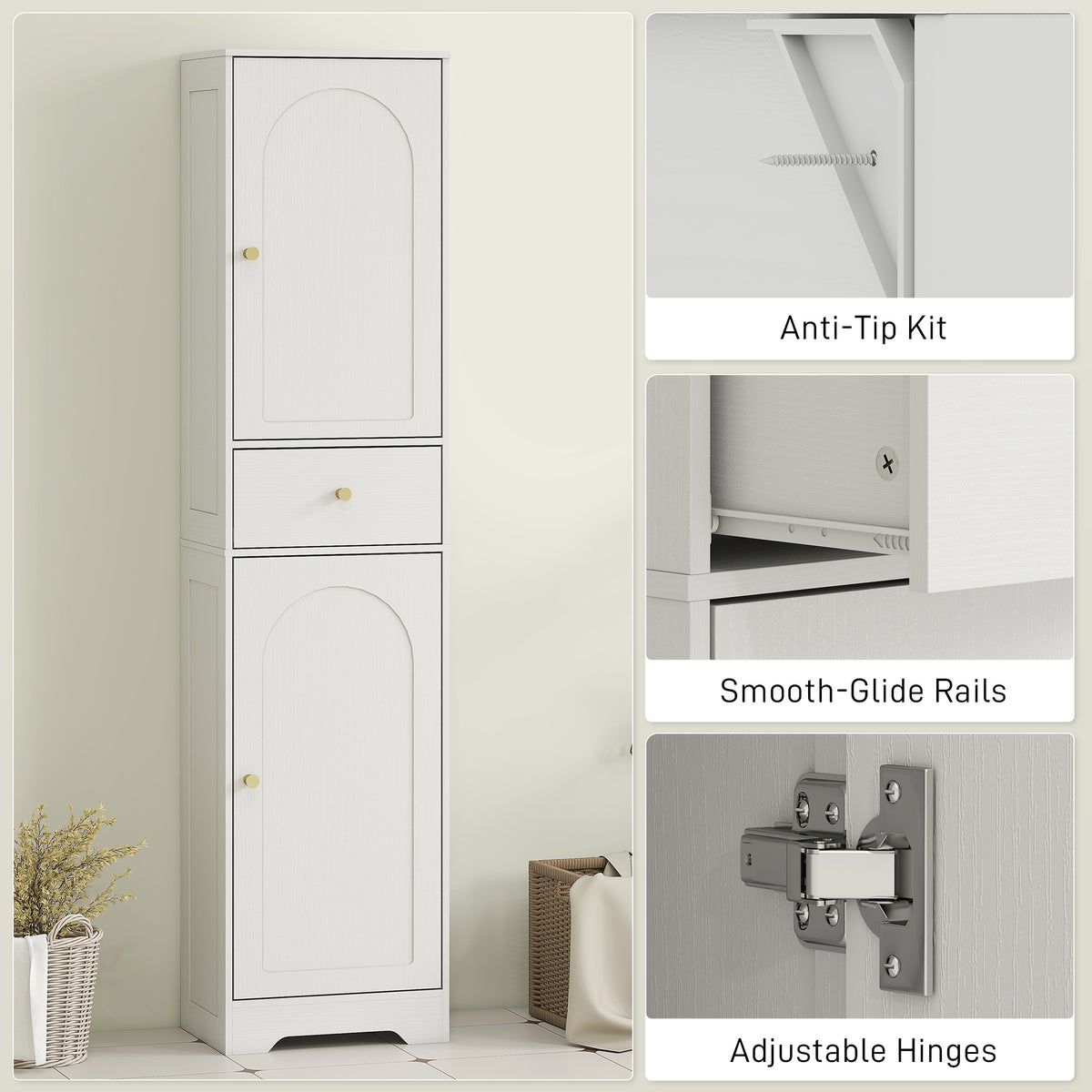 Armario estrecho para baño de 170 cm