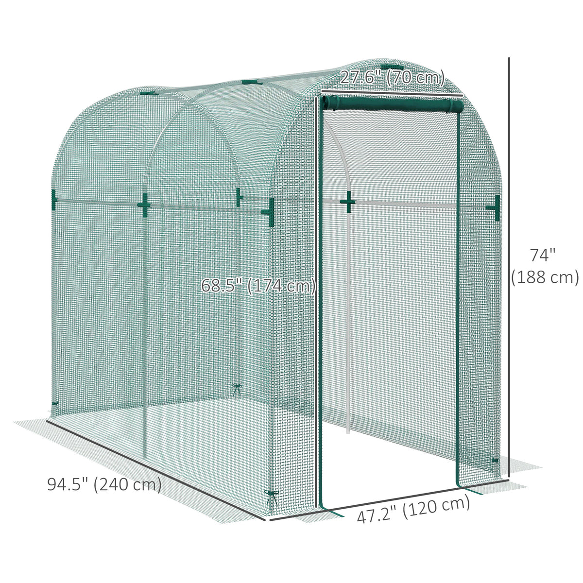 Galvanized Steel Protection Cage 120x240cm with Zippered Door