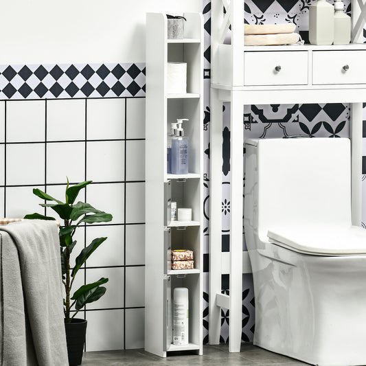 Freestanding tall narrow bathroom cabinet