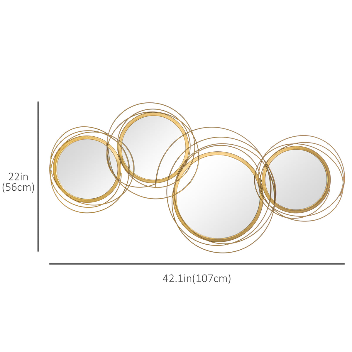 Metal circle wall art mirror decor