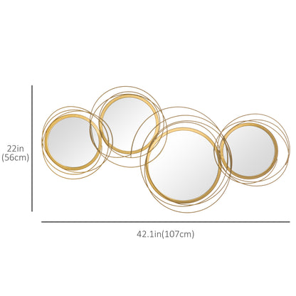 Metal circle wall art mirror decor