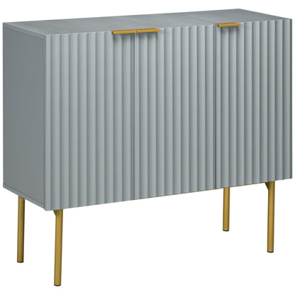 Modern storage cabinet with fluted doors