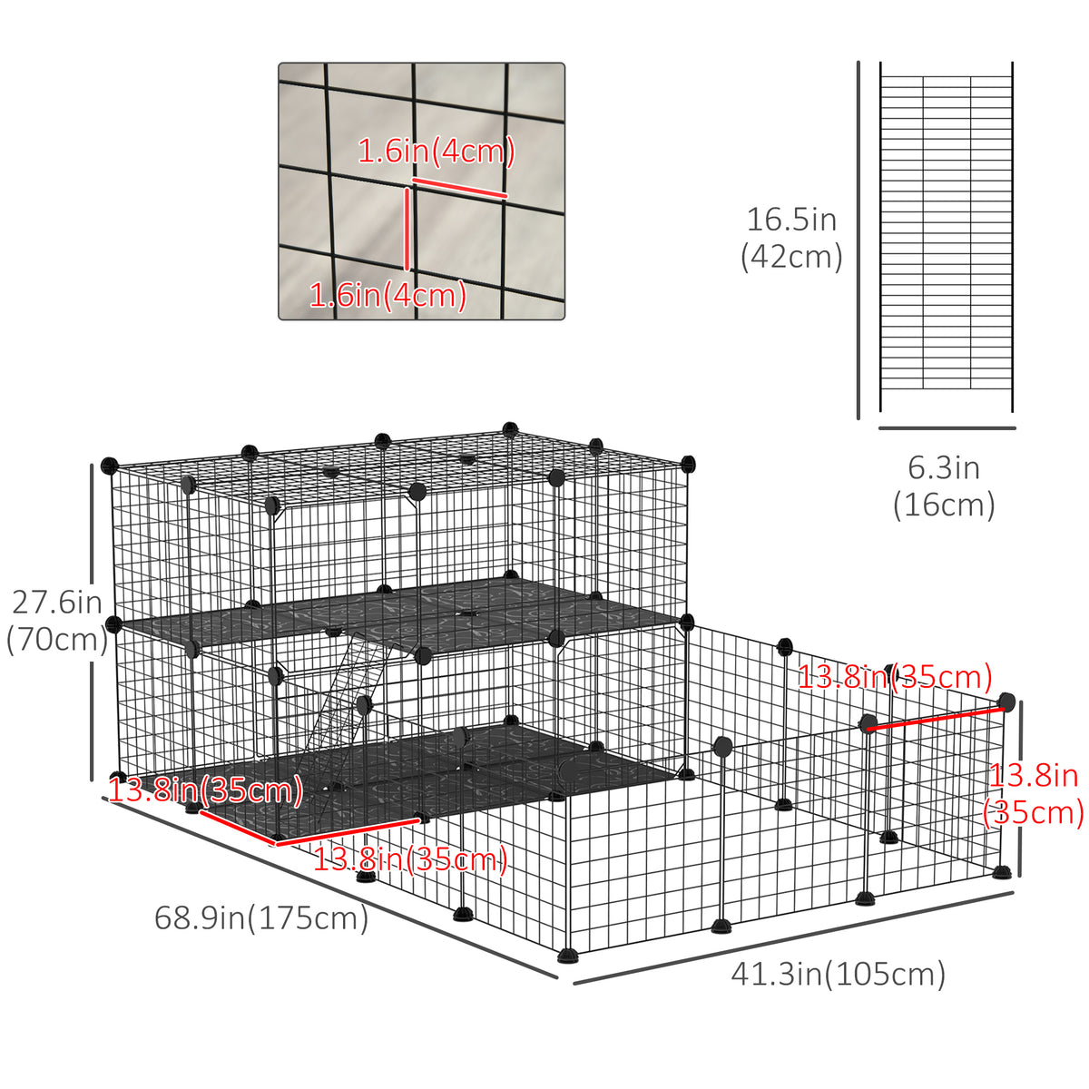 46 Panels Small Animal Modular Playpen