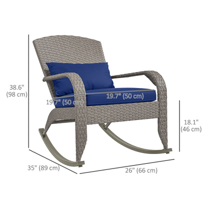 Adirondack Rocking Chair Wicker with Cushion