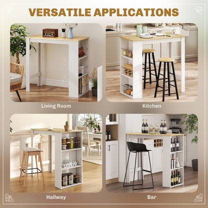 Bar table counter height 3 storage shelves
