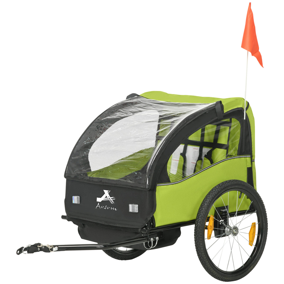 Remolque de bicicleta para dos niños con ruedas de 51 cm