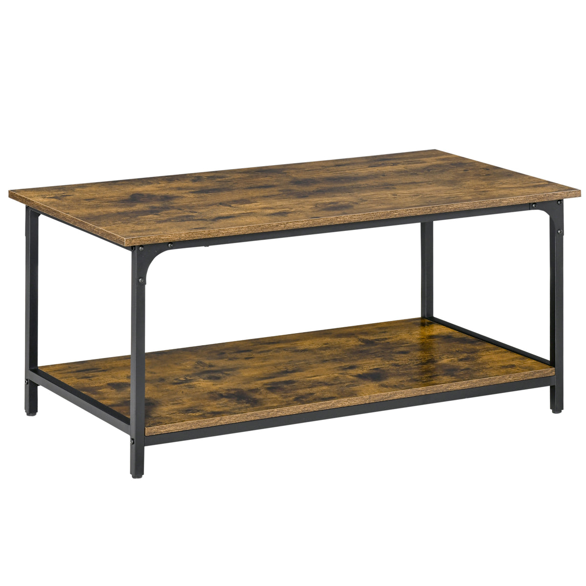 Mesa de centro industrial con estante de almacenamiento