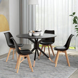 Set of 4 Modern Dining Chairs with Wood Legs