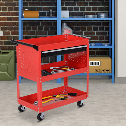 Rolling steel tool cart