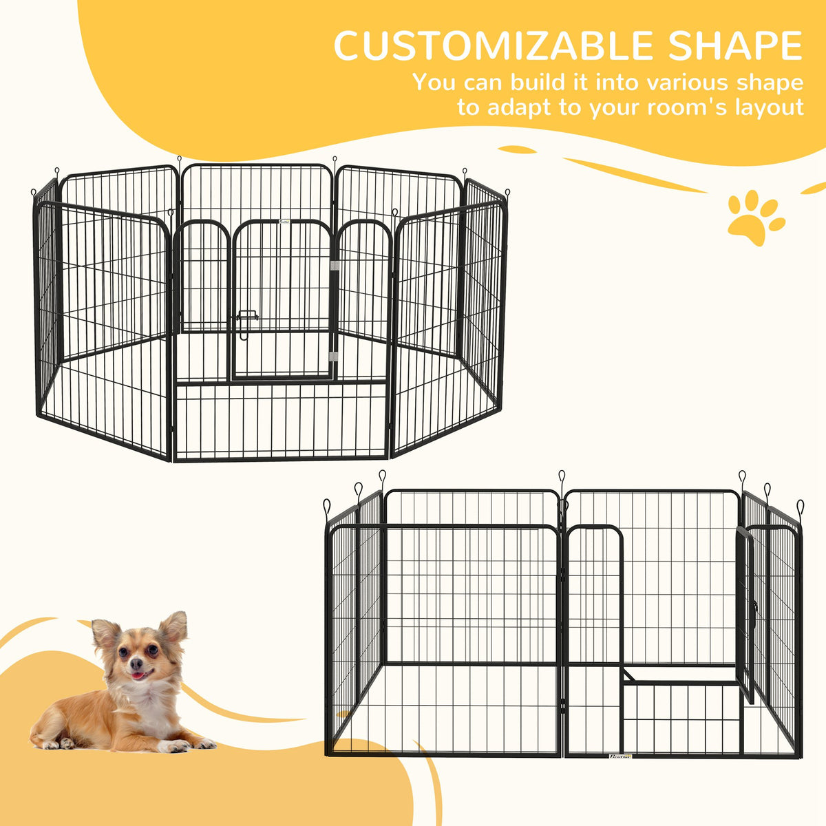 8 Panel Metal Foldable Pet Playpen